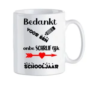 "Bedankt voor een onbeschrijflijk schooljaar" mok