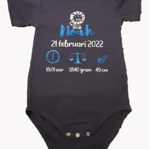 Romper met geboorte gegevens tijger