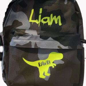 Rugtas groot "Dino Met Naam"