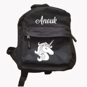 Rugtas klein "Unicorn met Naam"